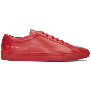 Common Projets Achilles Low Red Leather Sneakers